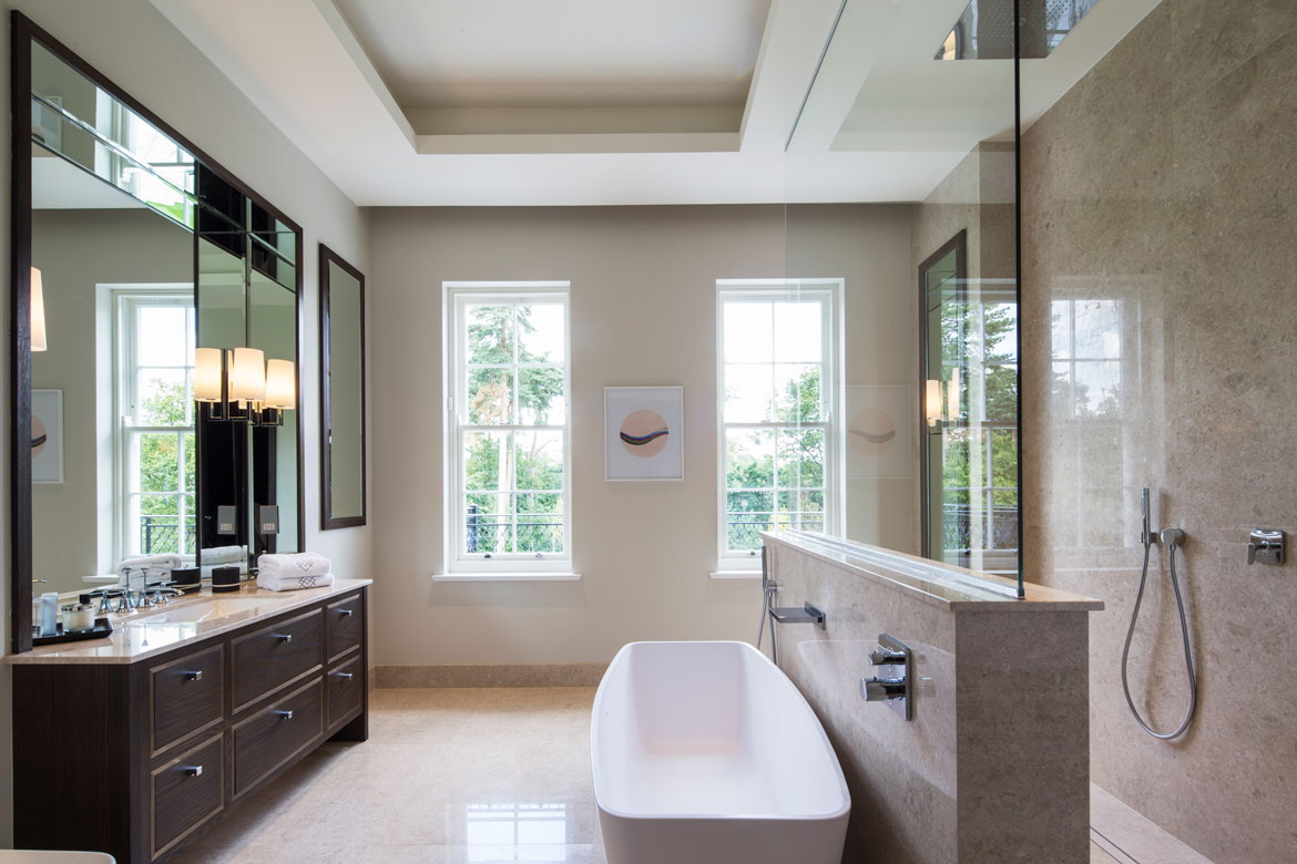 Classical inspired design master bathroom