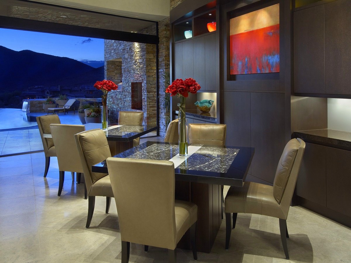 contemporary desert retreat dining area