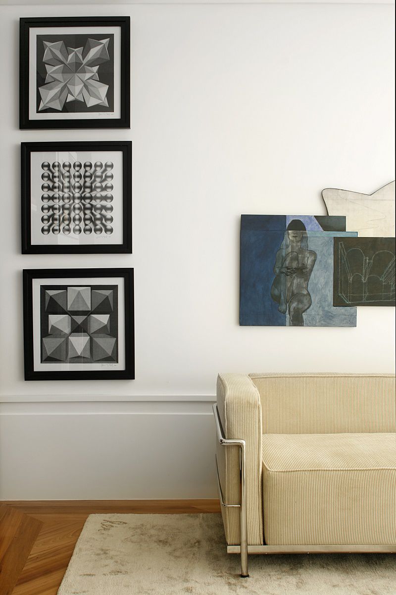 diego revollo artist's apartment reinvention living room prints 