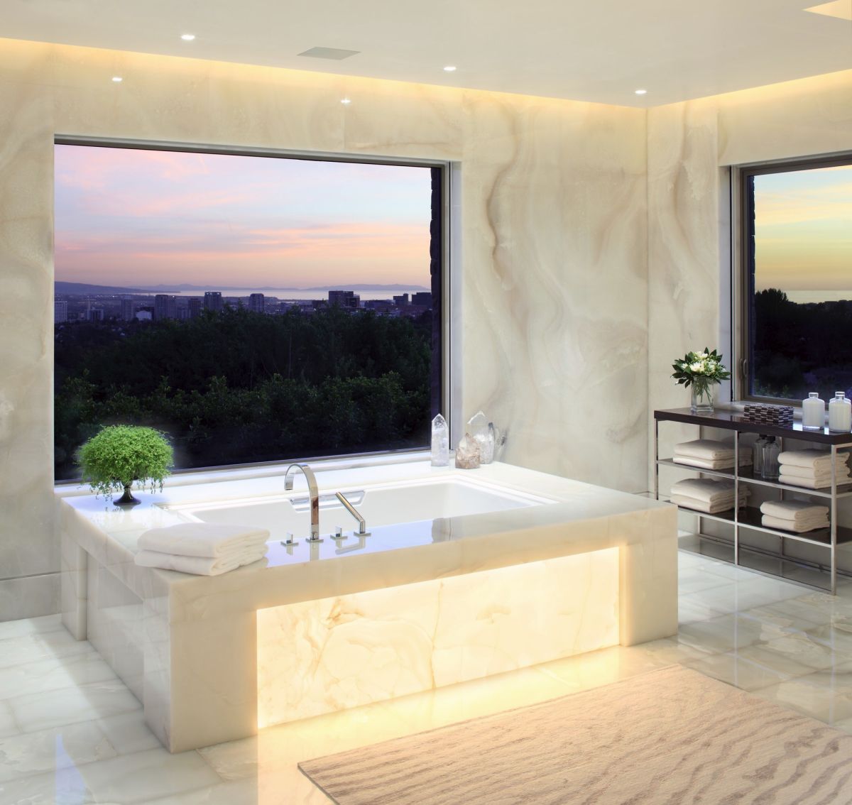 Contemporary hillside luxury estate bathroom tub