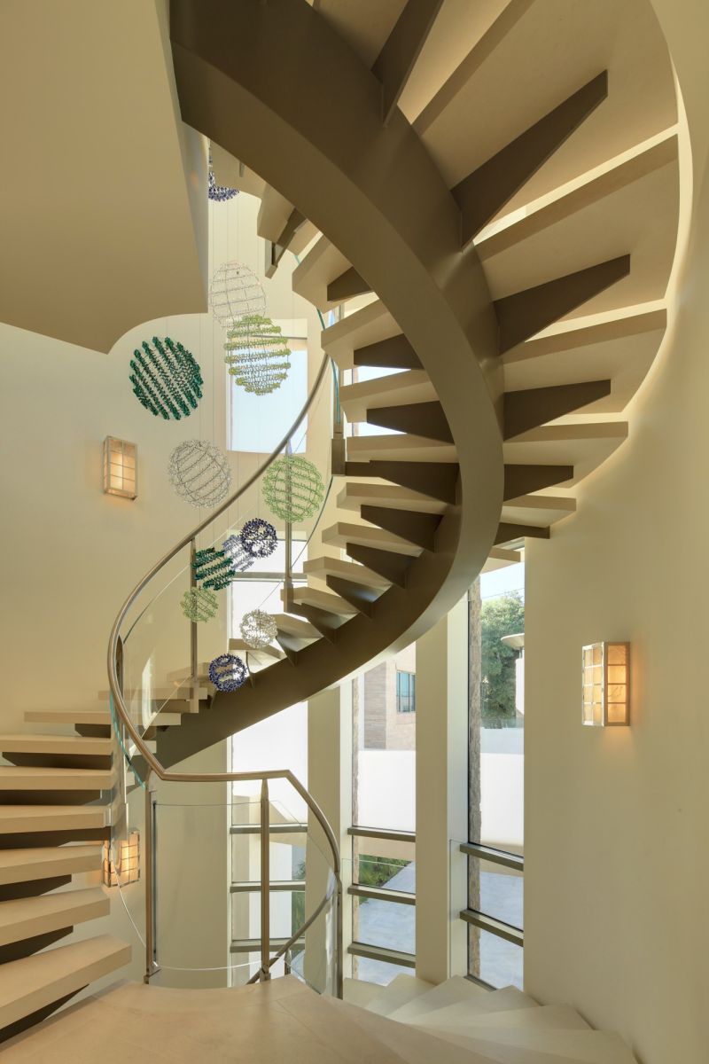 Contemporary hillside luxury estate staircase