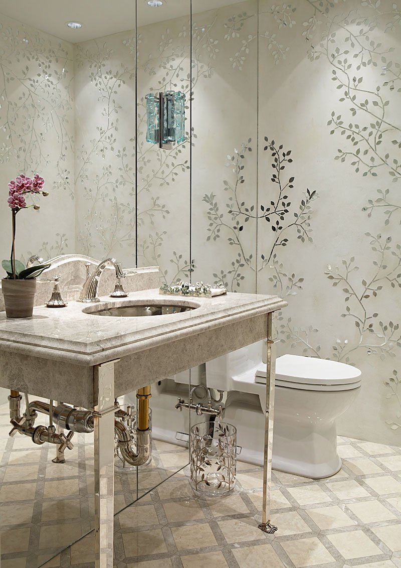 Bradfield & Tobin art-focused design powder room